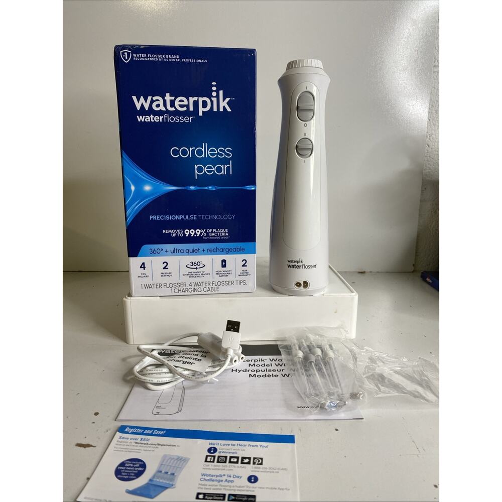 Waterpik Portable Cordless Pearl Water Flosser - White- Read Me